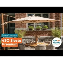 4 Seasons zweefparasol Siesta Premium 300x300 cm – zand/latte