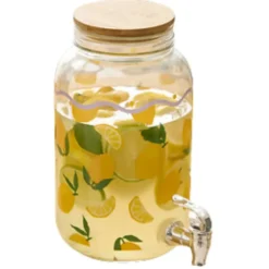 Secret de Gourmet Drankdispenser met kraantje - 4L - geel - glas
