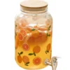 Secret de Gourmet Drankdispenser met kraantje - 4L - oranje - glas