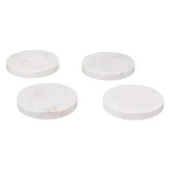 Secret de Gourmet Onderzetters glazen - 4x - Marmer - Wit