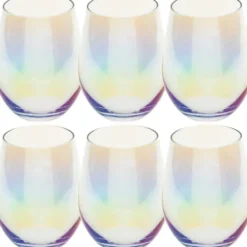 Secret de Gourmet Tumbler drink glazen - 6x - parelmoer - 540 ml