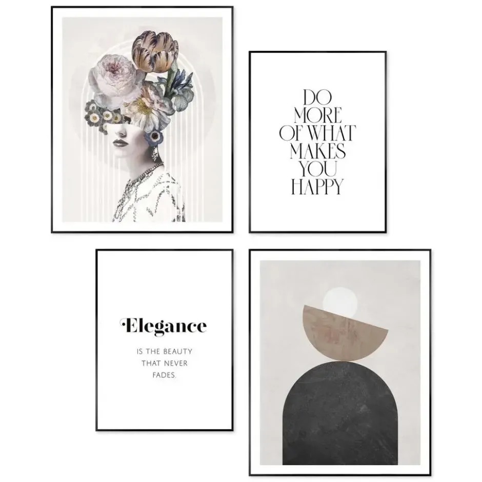 Set poster met lijst - Abstracte stijl