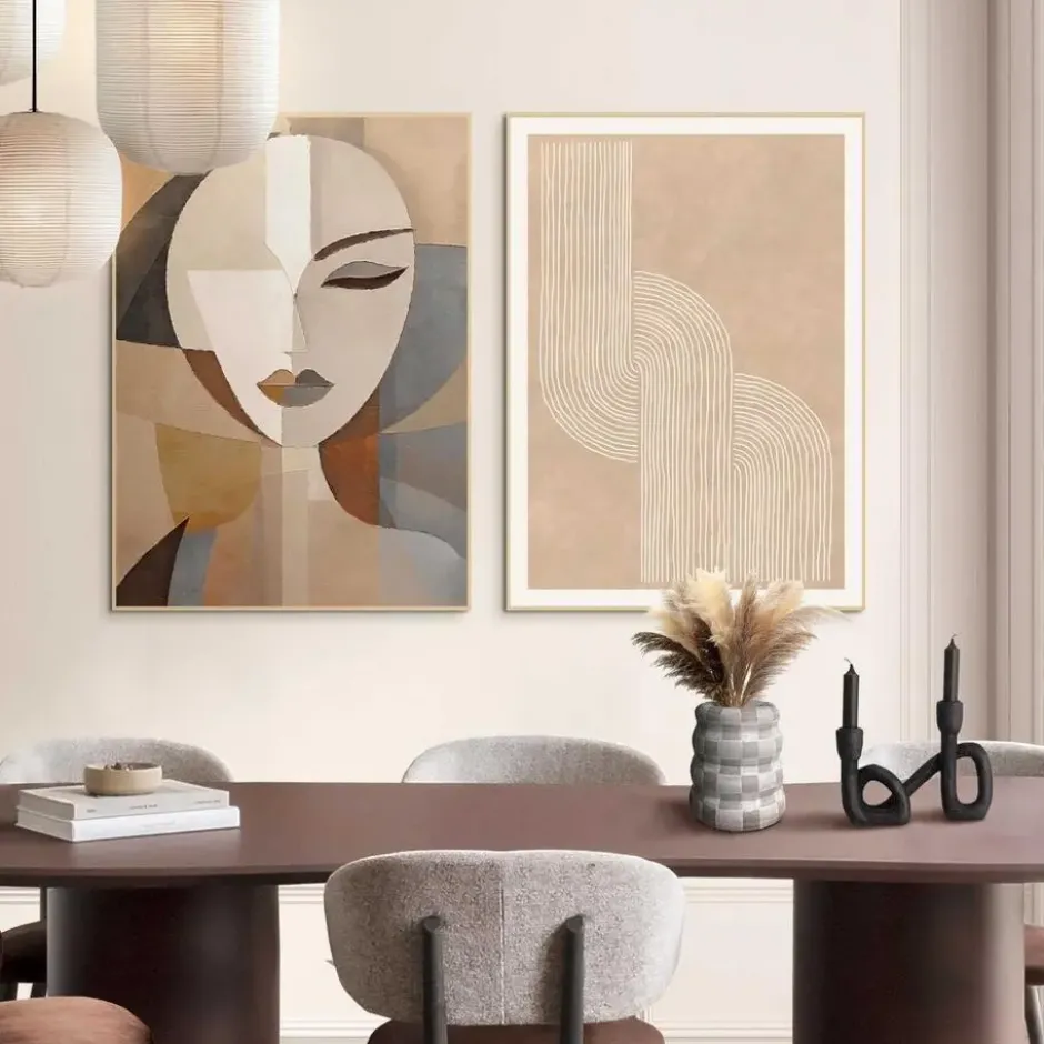 Set poster met lijst - Abstract portret