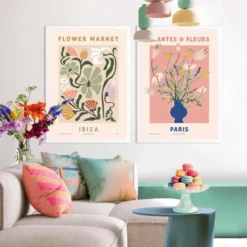 Set poster met lijst - Bloemen