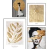 Set poster met lijst - Gouden details