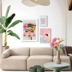Set poster met lijst - Pastel sfeer