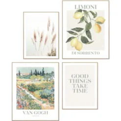 Set poster met lijst - Van Gogh - tuin in bloei