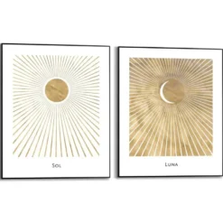 Set poster met lijst - Zon en Maan
