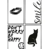 Set poster met lijst - Zwart-Wit Geluk