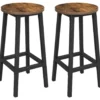 Set van 2 barkrukken - met stabiel stalen frame - hoogte 65 cm - Bruin