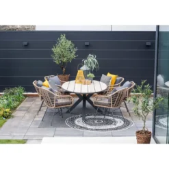 Set van 4 - Garden Impressions Margriet tuinstoel - Naturel