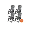 Set van 4 - Hartman Florion Recliner verstelbare tuinstoel - Royal Grey