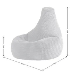 Set van 2 icon Kinderzitzakken Dalton - Corduroy Zitzak - Beige