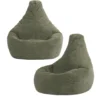 Set van 2 icon Kinderzitzakken Dalton - Corduroy Zitzak - Saliegroen