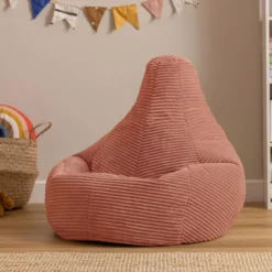 Set van 2 icon Kinderzitzakken Dalton - Corduroy Zitzak - Oud roze