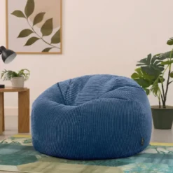 Set van 2 icon Zitzak Kingston - Corduroy Zitzak Volwassenen - Denimblauw