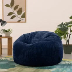 Set van 2 icon Zitzak Kingston - Corduroy Zitzak Volwassenen - Marineblauw
