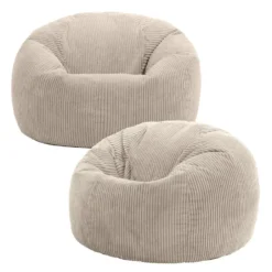 Set van 2 icon Zitzak Kingston - Corduroy Zitzak Volwassenen - Beige
