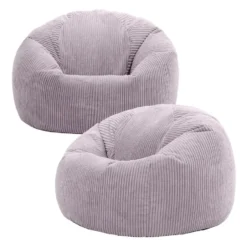 Set van 2 icon Zitzak Kingston - Corduroy Zitzak Volwassenen - Paars