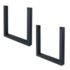 Set van 2 metalen tafelpoten U-frame zwart - 8x70x72 cm - Metaal - Zwart