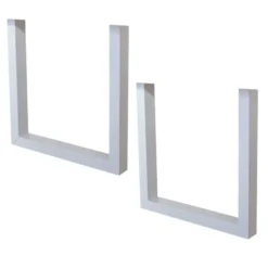 Set van 2 metalen tafelpoten U-frame wit - 8x70x72 cm - Metaal - Wit