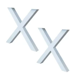 Set van 2 metalen tafelpoten X-frame wit - 8x70x72 cm - Metaal - Wit