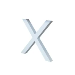 Set van 2 metalen tafelpoten X-frame wit - 8x70x72 cm - Metaal - Wit