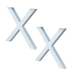 Set van 2 metalen tafelpoten X-frame wit - 8x70x72 cm - Metaal - Wit