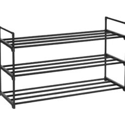 Set van 2 schoenenrekken - tot 24 paar - stapelbaar - 91.7x52.4x29.3 cm - zwart