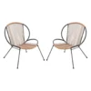 Set van 2 - Tuinfauteuil NIKAO - 69 cmx73 cm - Zwart Natuurlijk licht Hars