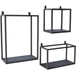 Set van 3 wandboxes vintage black