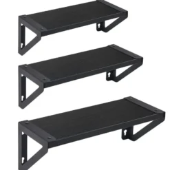 Set van 3 Wandplanken, Zwevende Boeken Planken, 30, 35 en 40 cm lang, Zwart