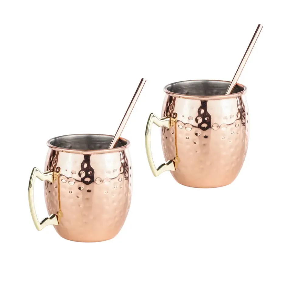 Set van 2x Cocktailbekers/cocktailglazen - koper - 500 ml