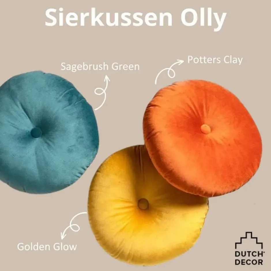 Sierkussen Olly - Sagebrush Green - Ø38 cm