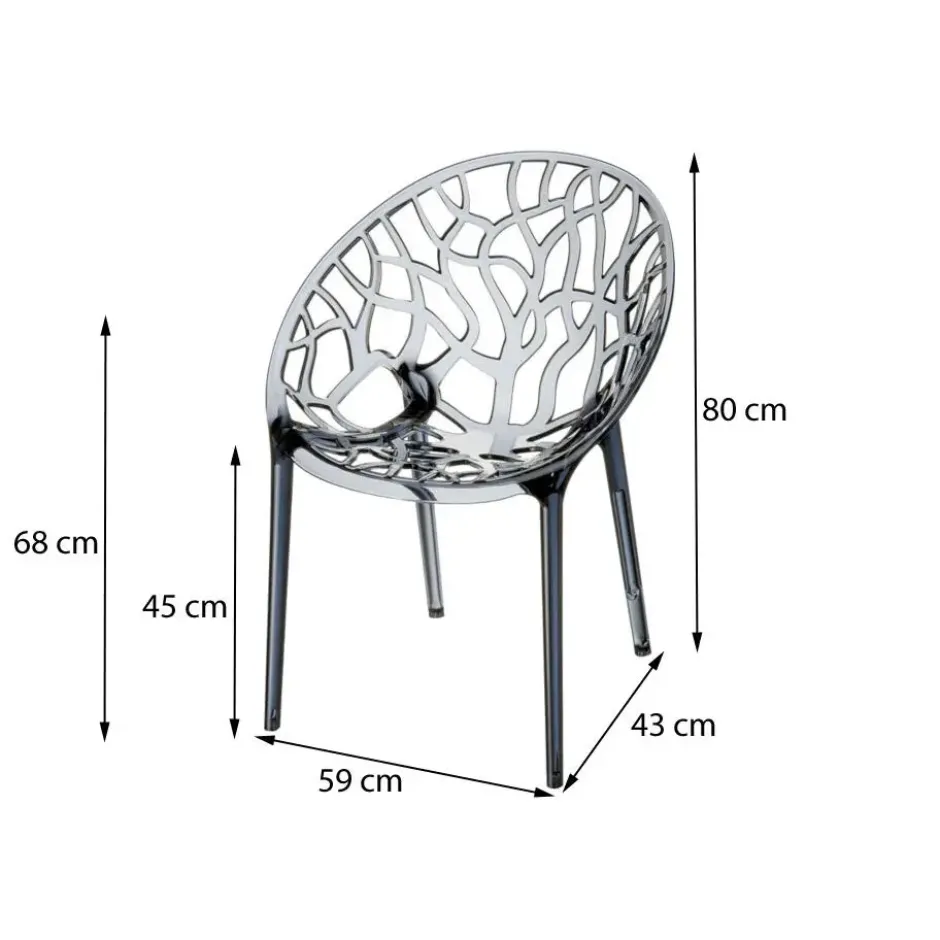 Siesta Crystal stapelbare stoel - Black Transparant