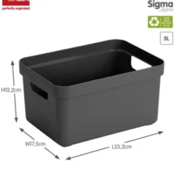 Sigma home opbergbox 5L antraciet