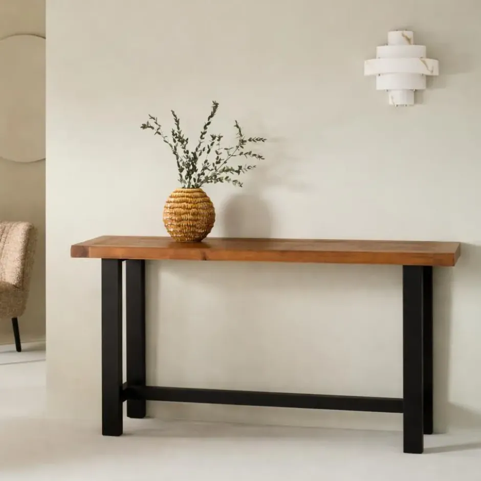 Signature - MAZOT Console - Licht hout/Zwart - 80x150x40 cm