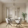 Silvie - Ronde eettafel Ø110 cm 4 zitplaatsen in glas / zwart