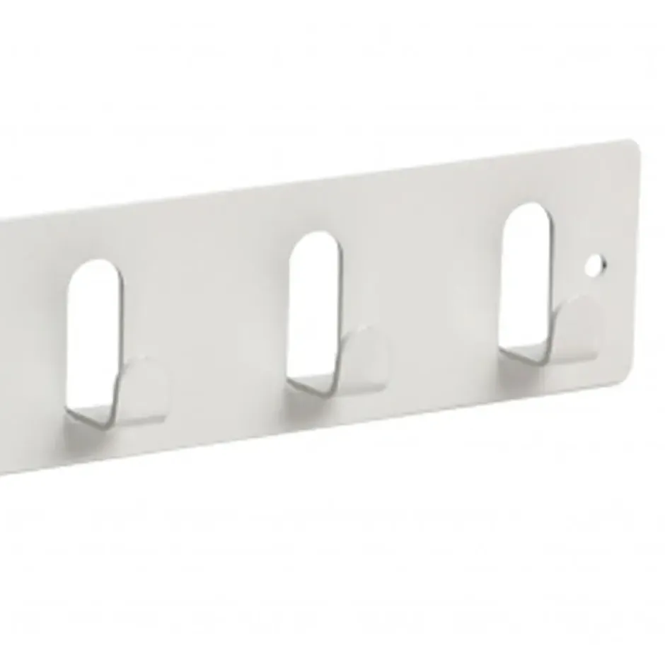 Siro Kapstok - 6 ophang haken - metaal - wit - 11 x 36 cm