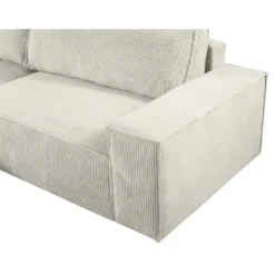 Slaapbank AMELIA - 267 cmx167 cm - Beige Fluweel Stof Linker hoek