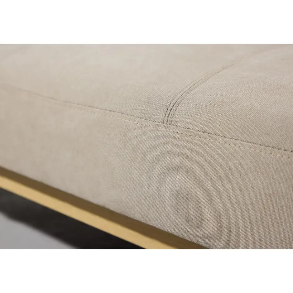 Slaapbank Beige Linnen - 180x87x80cm - Bodil