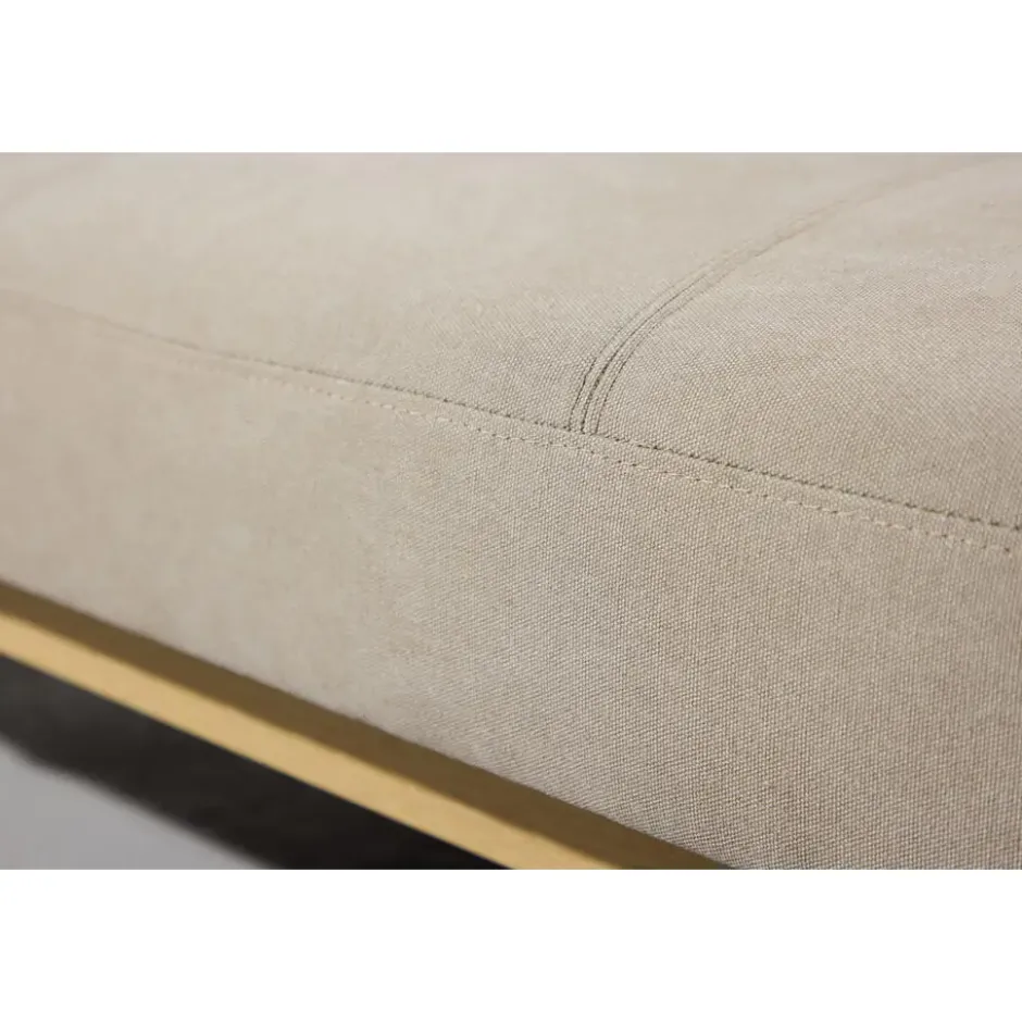 Slaapbank Beige Linnen - 180x87x80cm - Bodil