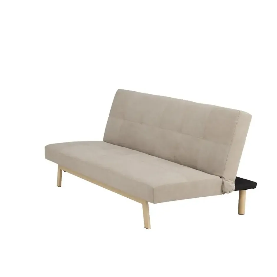 Slaapbank Beige Linnen - 180x87x80cm - Bodil