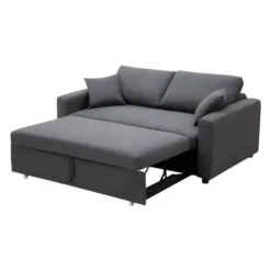 Slaapbank INIZOR - 3 plaatsen - Antracietgrijs Stof
