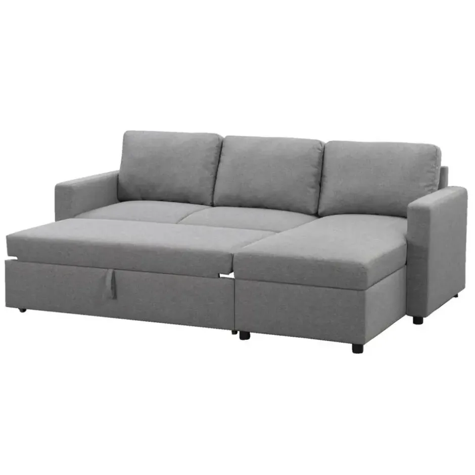 Slaapbank Turijn met opbergruimte - grijs - 82x215x145 cm