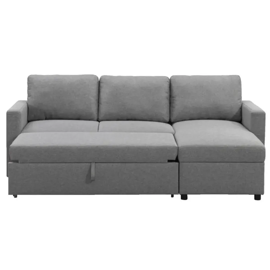 Slaapbank Turijn met opbergruimte - grijs - 82x215x145 cm