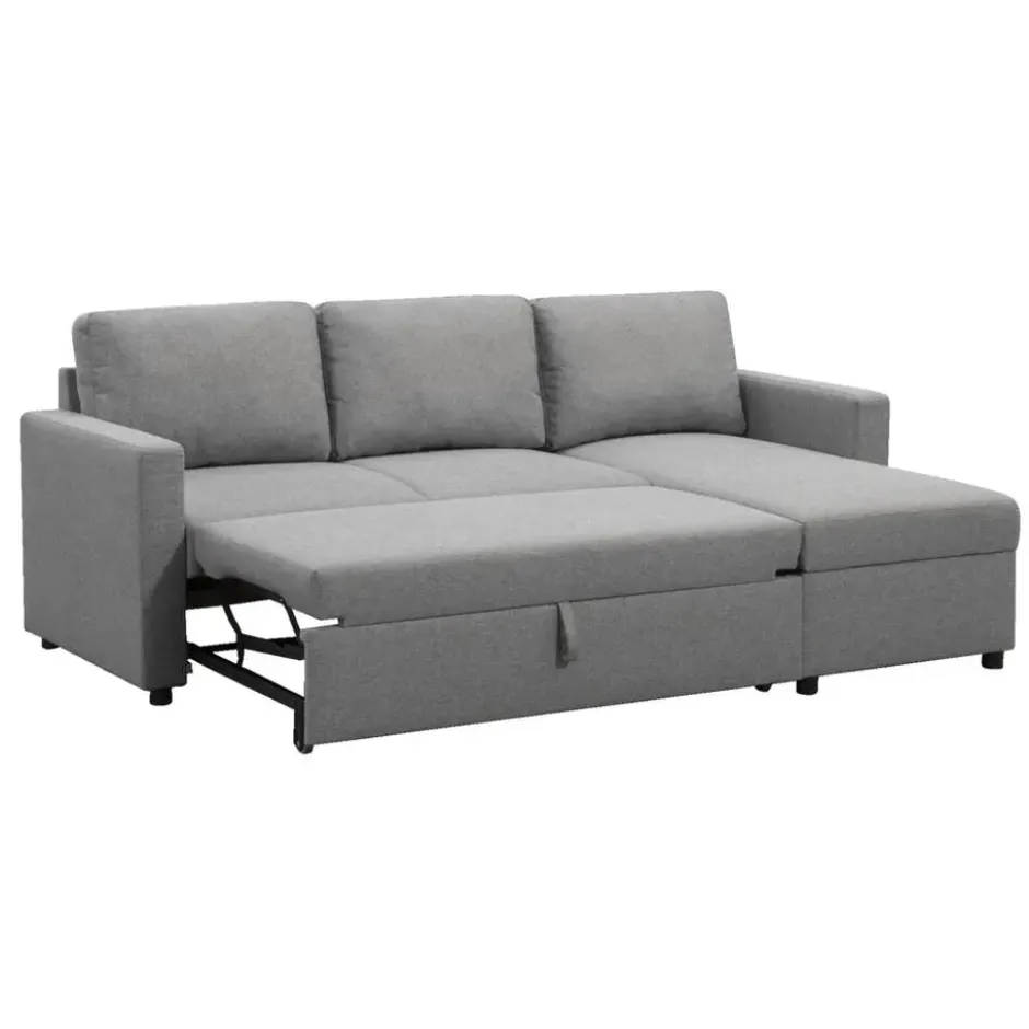 Slaapbank Turijn met opbergruimte - grijs - 82x215x145 cm