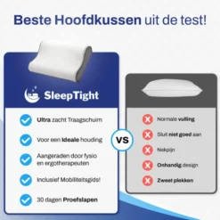 Sleeptight Hoofdkussen voor Nekklachten - Contour - Traagschuim - 60 x 40 cm