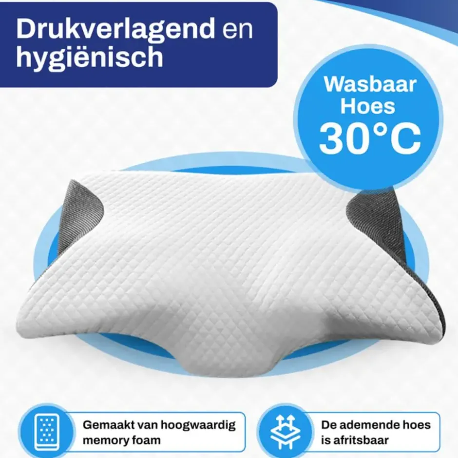 Sleeptight Vlinderkussen - Hoofdkussen Vlinder - Traagschuim - 65 x 35cm