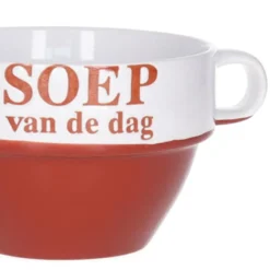 Soepkommen - Soep van de dag - rood - Stapelbaar